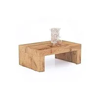 mobili fiver, table basse evolution 90x60, bois rustique, made in italy