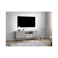 vente-unique meuble tv avec 2 portes, 1 tiroir et 1 niche - gris - liouba