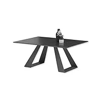 stella trading trappe luke basse style industriel, anthracite – table de salon moderne avec plateau en céramique et structure en métal, 110 x 45 x 70 cm
