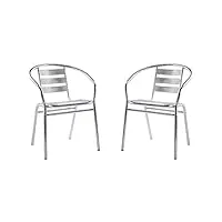vente-unique - lot de 2 fauteuils de jardin en aluminium - montmartre de mylia