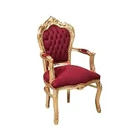 biscottini fauteuil baroque l60xpr60xh10/ - chaises louis xvi rembourrées - chaise de salon en velours rouge style français - fauteuils style particulier
