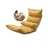 purrl lazy sofa chair chaise de sol chaise à dossier haut ensemble de 2 fauteuils inclinables canapé paresseux rembourré sièges de sol pliables salon baony (jaune) little surprise