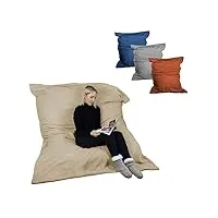 vivezen - pouf géant xxl, fauteuil d'intérieur déhoussable - 150 x 180 cm - sherpa - 4 coloris