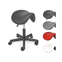 mingone tabouret de bureau tabouret de selle hauteur réglable tabouret à roulettes professionnel tabouret pivotant à 360° ergonomique chaise pour bureau clinique cuisine, noir