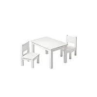 pioupiou et merveilles table et chaise 1-4 ans ensemble table et chaises enfant - montessori - blanc - 1-4 ans - made in italy blanc de 12 mois à 4 ans