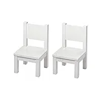 pioupiou et merveilles lot de 2 chaises partir de 12 mois-résistance-durabilité-esthétique-mobilier enfant, blanc, fabriqué en italie-bois massif