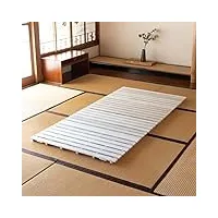 emoor lit à lattes en bois de type pliable double taille (96 x 197 cm) franco-tower pour matelas futon de sol japonais, paulownia non peint, literie de sommeil invité tatami mat