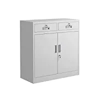 siswim caisson de bureau armoire de classement en métal à 2 tiroirs for classeur latéral, support d'imprimante, 33,4" l × 35,4" h × 15,3" p, blanc meuble de rangement