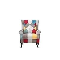 cribel gaudi fauteuil relax, tissu patchwork, 82x85xh102