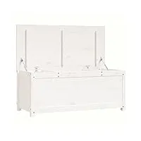 vidaxl boîte de rangement banc de rangement coffre de rangement boîte à outils organisateur maison blanc 110x50x45,5 cm bois massif de pin
