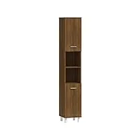 vidaxl armoire de bain chêne marron 30x30x179 cm bois d'ingénierie