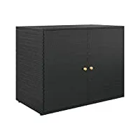 vidaxl armoire de rangement jardin noir 100x55,5x80 cm résine tressée