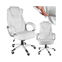 tectake® chaise de bureau chaise gaming fauteuil de bureau fauteuil pivotant design, siege ergonomique, fauteuil avec accoudoirs, appui-tête rembourré, hauteur réglable, roulette teletravail