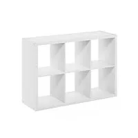 furinno cabine de rangement décorative à dos ouvert à 6 cubes, blanc