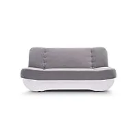 e-meubles canapé avec fonction de couchage, caisson pour literie avec coutures décoratives, intérieur moderne, style moderne - pafos (gris + blanc)