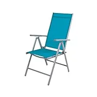 mojawo chaise de jardin - chaise de jardin à dossier haut réglable en 7 positions - pliable - aluminium résistant aux intempéries - mobilier de jardin résistant aux intempéries - extra léger -