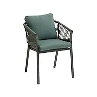 hespéride - lot de 2 fauteuils de jardin oriengo olive & graphite