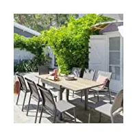 hespéride - table de jardin extensible piazza houblon & tonka
