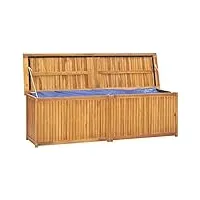 tidyard boîte de jardin caisse de stockage de jardin coffres de rangement extérieur en bois 175x50x55 cm bois massif de teck