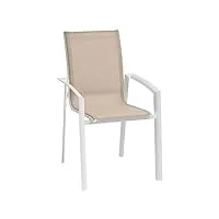 hespéride - fauteuil de jardin empilable axant lin & blanc