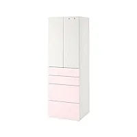ikea placsa/småstad armoire avec 4 tiroirs blanc rose pâle 60 x 57 x 181 cm