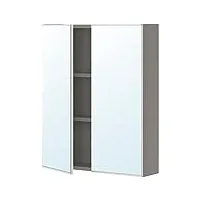 ikea enhet armoire à miroir avec 2 portes gris 60 x 17 x 75 cm
