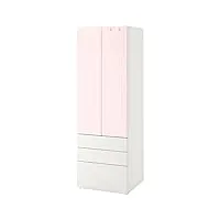 ikea placsa/småstad armoire avec 3 tiroirs blanc rose pâle 60 x 57 x 181 cm