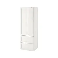 ikea armoire platsa/småstad - 60 x 42 x 181 cm - blanc - avec cadre - avec 2 tiroirs