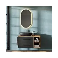 planetmöbel meuble de salle de bain lux 100 cm or chêne/anthracite sans lavabo