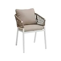 hespéride - 2 fauteuils de jardin oriengo taupe & blanc