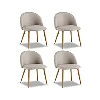 designetsamaison lot de 4 chaises scandinaves beige - rossi