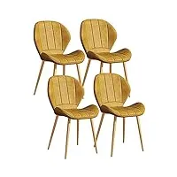 salon mobilier chaises à manger ensemble 4 chaises salle manger cuir chaise salle manger design moderne chaises cuisine dossier pu vintage rembourré pour salle manger salon bureau salon ( color : yell