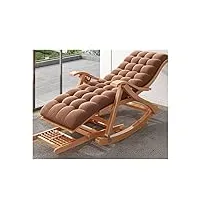 hydee salon fauteuil à bascule pliant relax chaise longue sieste portable adulte fauteuil inclinable en bambou ergonomique balcon paresseux meubles (color : type a brown)