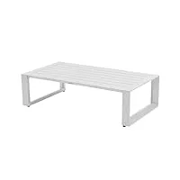 hespéride - table basse de jardin rectangulaire allure gris minéral & blanc