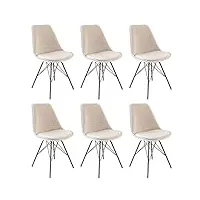 kick collection ensemble de 6 chaise de salle à manger velvet - velours - champagne - moderne et de haute qualité - matériaux de haute qualité - disponible dans de nombreuses couleurs