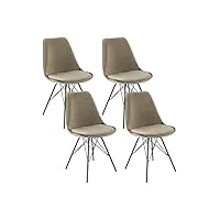 kick collection ensemble de 4 chaise de salle à manger velvet - velours - taupe - moderne et de haute qualité - matériaux de haute qualité - disponible dans de nombreuses couleurs