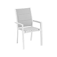 hespéride - fauteuil de jardin empilable allure glacier & blanc