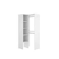 dekit grupo rimobel suit armoire dressing, bois d'ingénierie aluminium, blanc, 186x80x89 cm