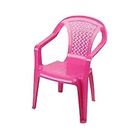 chaise de jardin pour enfant en plastique – rose – chaise empilable robuste pour les tout-petits – chaise monobloc chaise de jeu pour enfant siège empilable pour l'extérieur