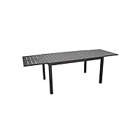 proloisirs table de jardin extensible alice 140/240 x 90 cm - plateau à lattes - graphite - alu