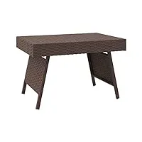 vidaxl table d'appoint pliable marron 60x40x38 cm résine tressée