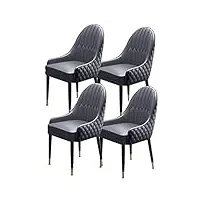 chaise de cuisine en bois avec pieds ensemble de 4 chaises de salle à manger de cuisine fauteuils d'appoint modernes siège rembourré en cuir microfibre