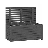 tidyard boîte de jardin boîte de rangement boîte d'extérieur coffres de rangement extérieur gris 101x50,5x46,5 cm bois massif de pin