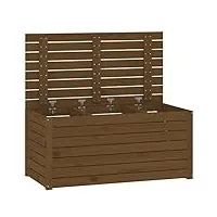 tidyard boîte de jardin boîte de rangement boîte d'extérieur coffres de rangement extérieur marron miel 101x50,5x46,5 cm bois massif de pin
