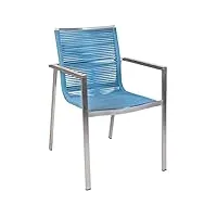 greemotion fauteuil empilable boston, bleu, acier inoxydable