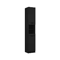 vidaxl armoire de salle de bain noir 32x34x188,5 cm bois d'ingénierie
