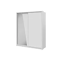 minio go for it arti - armoire deux portes avec miroir, largeur 180 cm, coulisse pour porte coulissante en aluminium, penderie en panneau stratifié - blanc