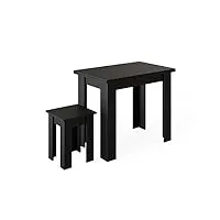 vicco table de salle à manger avec chaise roman, noir, 90 x 60 cm
