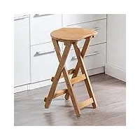 cokyis tabourets en bois pliable chaise de bar marron tabourets de bar pliant, chaise de comptoir portable pour salle À manger, hauteur d'assise 60cm (color : natural)