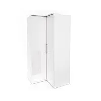 price factory just for you armoire d'angle pour dressing collection modulo coloris blanc avec led incluses.